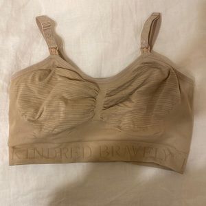 Kindred Bravely sublime hands free pumping and nursing bra, beige, size large